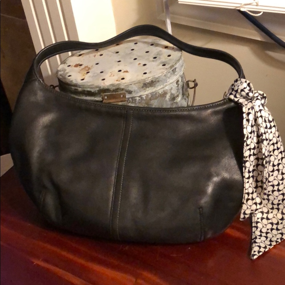 Black leather purse